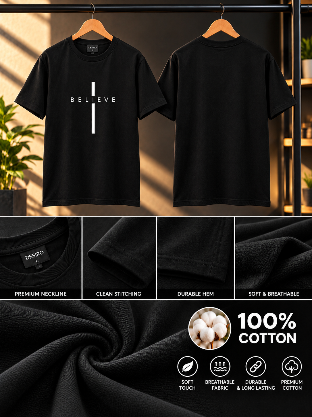 BlackClassic Crew T-Shirt